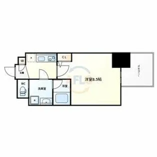 コンフォリア・リヴ大阪本町【7階】の間取り