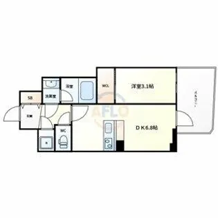 コンフォリア・リヴ大阪本町【7階】の間取り