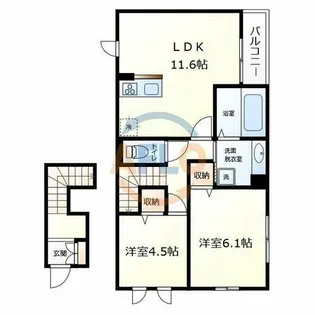 レユシール【2階】の間取り