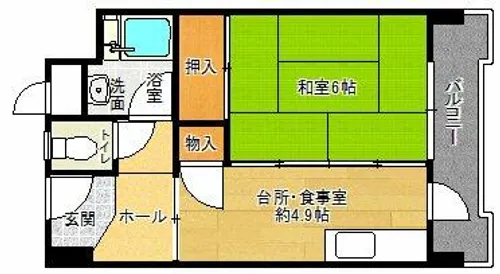 花山東団地【26-904号室】の間取り