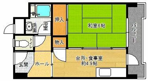 花山東団地【26-1107号室】の間取り
