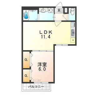 大阪府貝塚市半田3丁目【アパート】の間取り