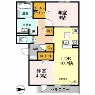 ソレイユ八尾【3階】の間取り