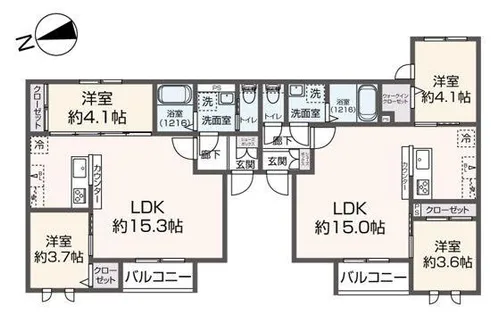 Delica久留米【1階】の間取り