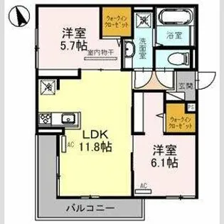 Famille 八尾東【1階】の間取り