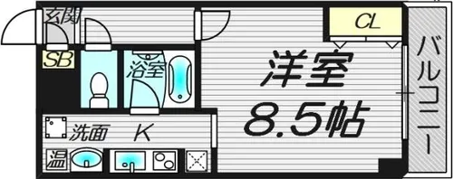 ルミエール八戸ノ里【6階】の間取り