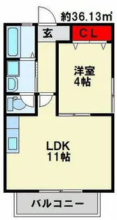 トレゾア湯川新町B棟【101号室】の間取り