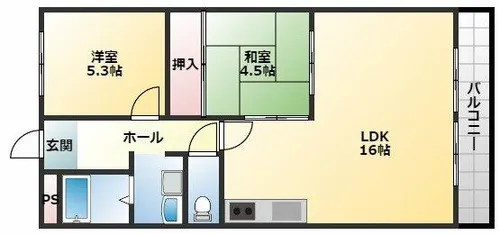 ブリス八尾【2階】の間取り