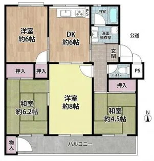 ひよどり台1団地8号棟【104号室】の間取り