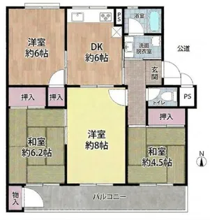 ひよどり台1団地8号棟【104号室】の間取り