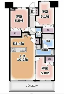 パークホームズLaLa門真【7階】の間取り