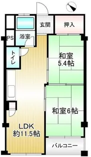 泉ヶ丘コーポラスA棟【2階】の間取り