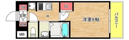 エステムコート難波WEST-SIDEⅤアジュール【1114号室】の間取り