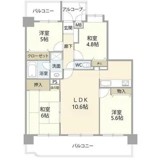 ライオンズマンション一宮白旗通(0005272)【5階】の間取り