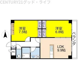 GRACE.Y【202号室】の間取り