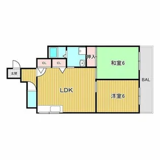 サンハイム天美【3階】の間取り