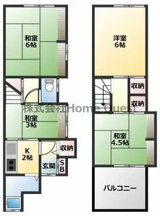大阪府八尾市堤町1丁目【テラスハウス】の間取り