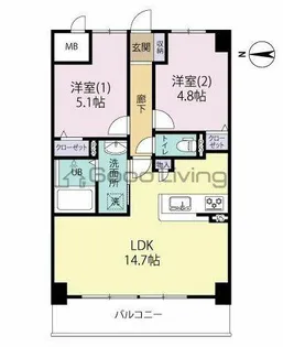 エルグランド博多の杜【1階】の間取り