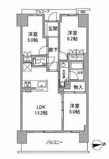 サンクタス阿倍野天王寺町北【2階】の間取り