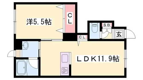 セルディーナ B棟【1階】の間取り