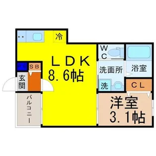DLIFE道下(ディーライフ道下)【3階】の間取り