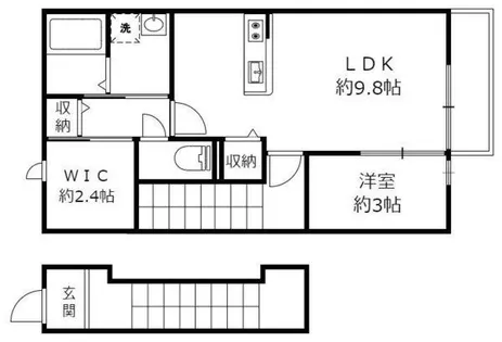 メゾン ド プルミエールB棟(野洲市市三宅)【2階】の間取り