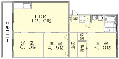 第二高丘コーポ【103号室】の間取り