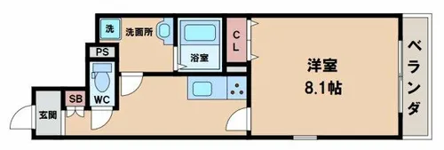 フィカーサ阿倍野元町【1階】の間取り