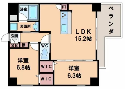 ガーデンコート烏ヶ辻【1階】の間取り