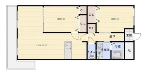 グランツ野里【4階】の間取り