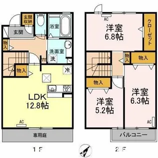 雅 雅【Ⅱ号室】の間取り