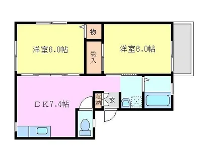 サンライズ立花ハイツ【2階】の間取り