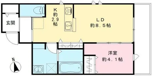 オリビア苦楽園【2階】の間取り