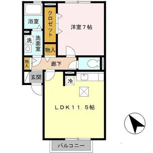 ドゥ フォルティ 守山市播磨田町【2階】の間取り