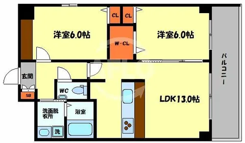 アプローズ今里【8階】の間取り