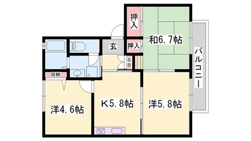 パークアヴェニューB棟【1階】の間取り