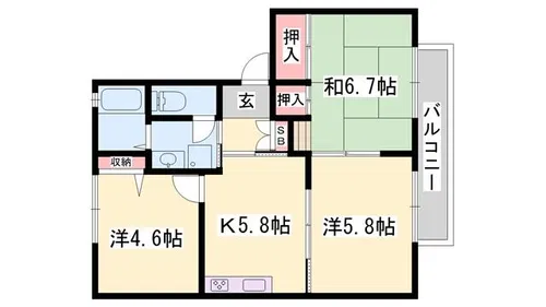 パークアヴェニューB棟【1階】の間取り