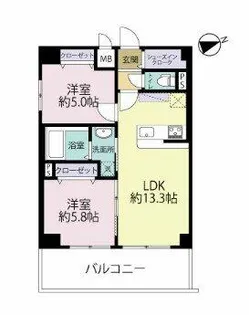 エルグランド久留米【3階】の間取り