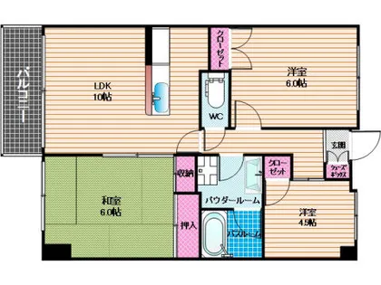 荒木ハイツ【4階】の間取り