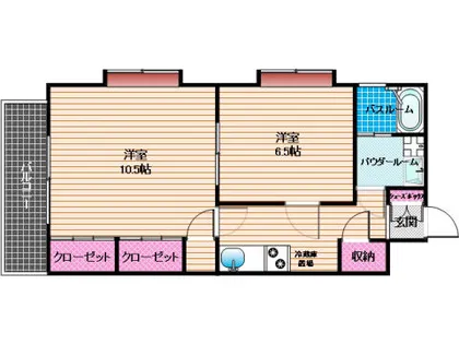 グリーンヒル赤司2【201号室】の間取り