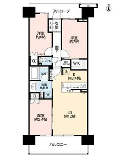 プラウドシティ塚口マークスカイ【2階】の間取り