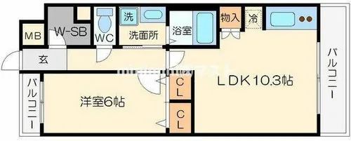 エスレジデンス学園坂【8階】の間取り