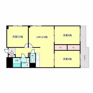 ユニハイム阿波座【3階】の間取り