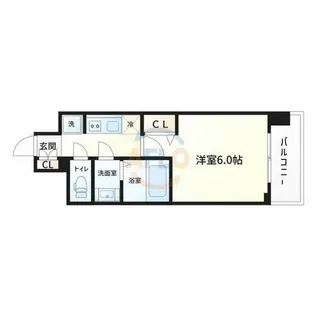 プレサンス四天王寺前夕陽ヶ丘 凛宮【5階】の間取り