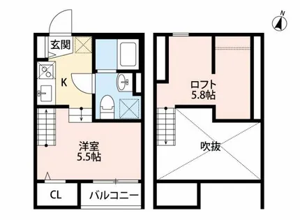 フルーリール那珂【2階】の間取り