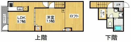 コンフォートベネフィスデュオ香椎参道【1階】の間取り