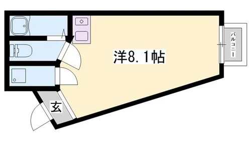 ベルフラワー岡町【1階】の間取り