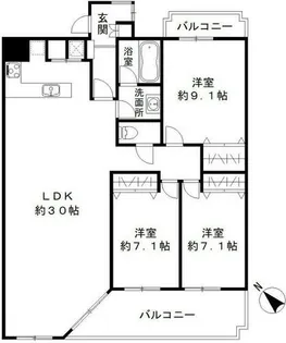 ヒルズ晴山【2階】の間取り