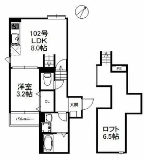 クレア多の津 510【1階】の間取り