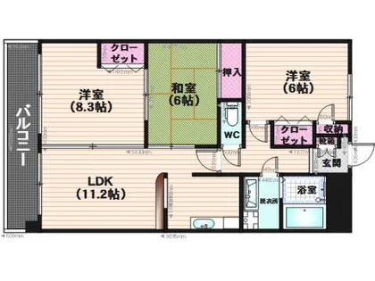 ルミエール諸岡【501号室】の間取り